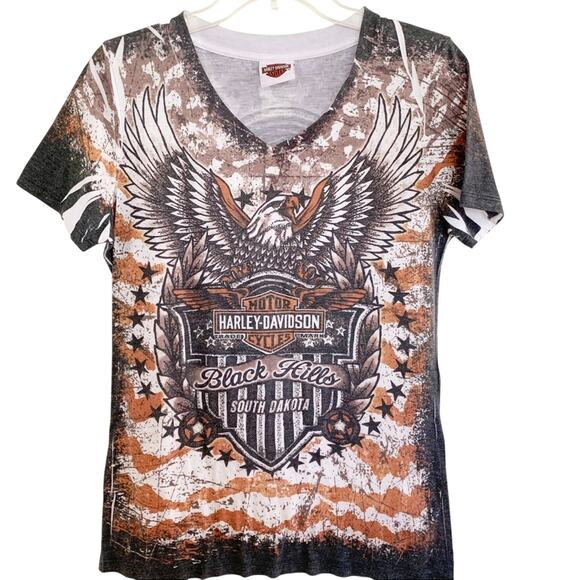Harley-Davidson Tops - Harley Davidson All Over Print Black Hills SD Tee Medium